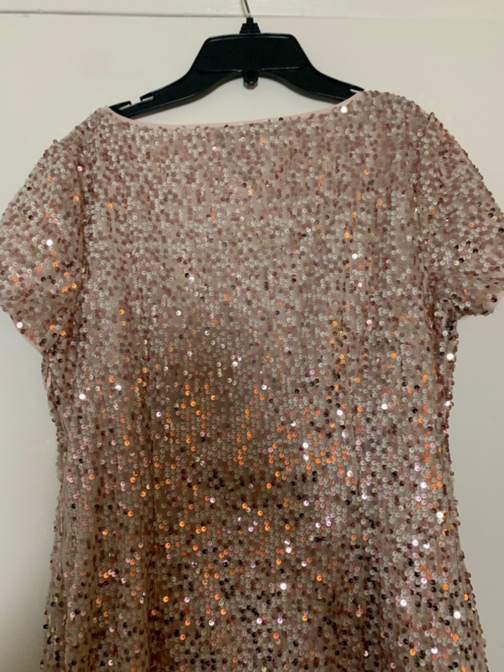 New Vince Camuto Sequin Shift Mini Dress Rose Gold - Picture 6 of 11